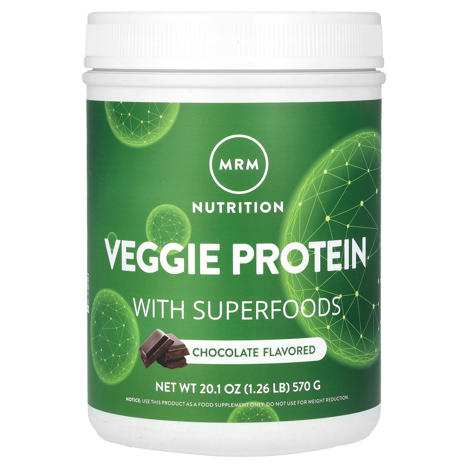 MRM Nutrition, Veggie Protein with Superfoods, Chocolate, 1.26 lb (570 g)