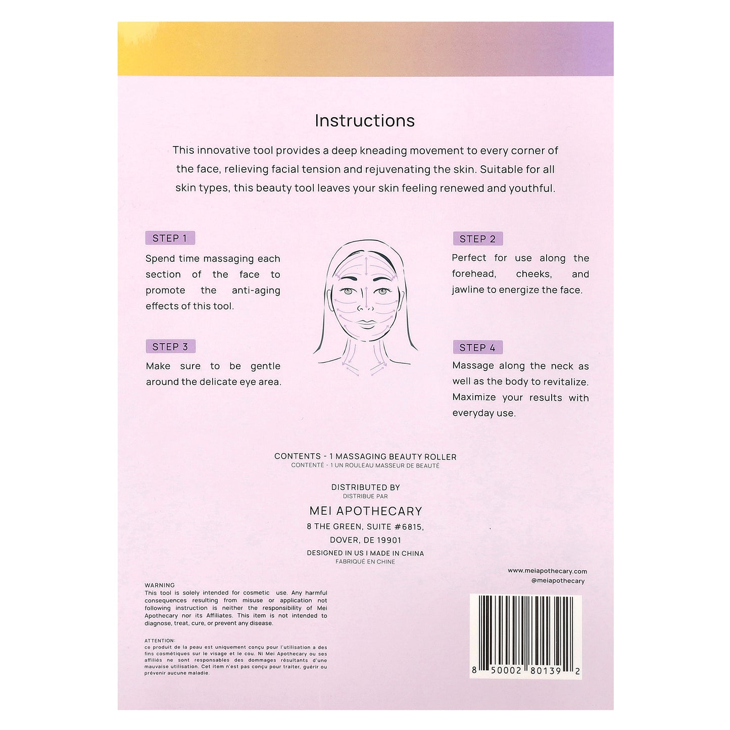 Mei Apothecary, Skinsculpt, Massaging Beauty Roller, 1 Roller