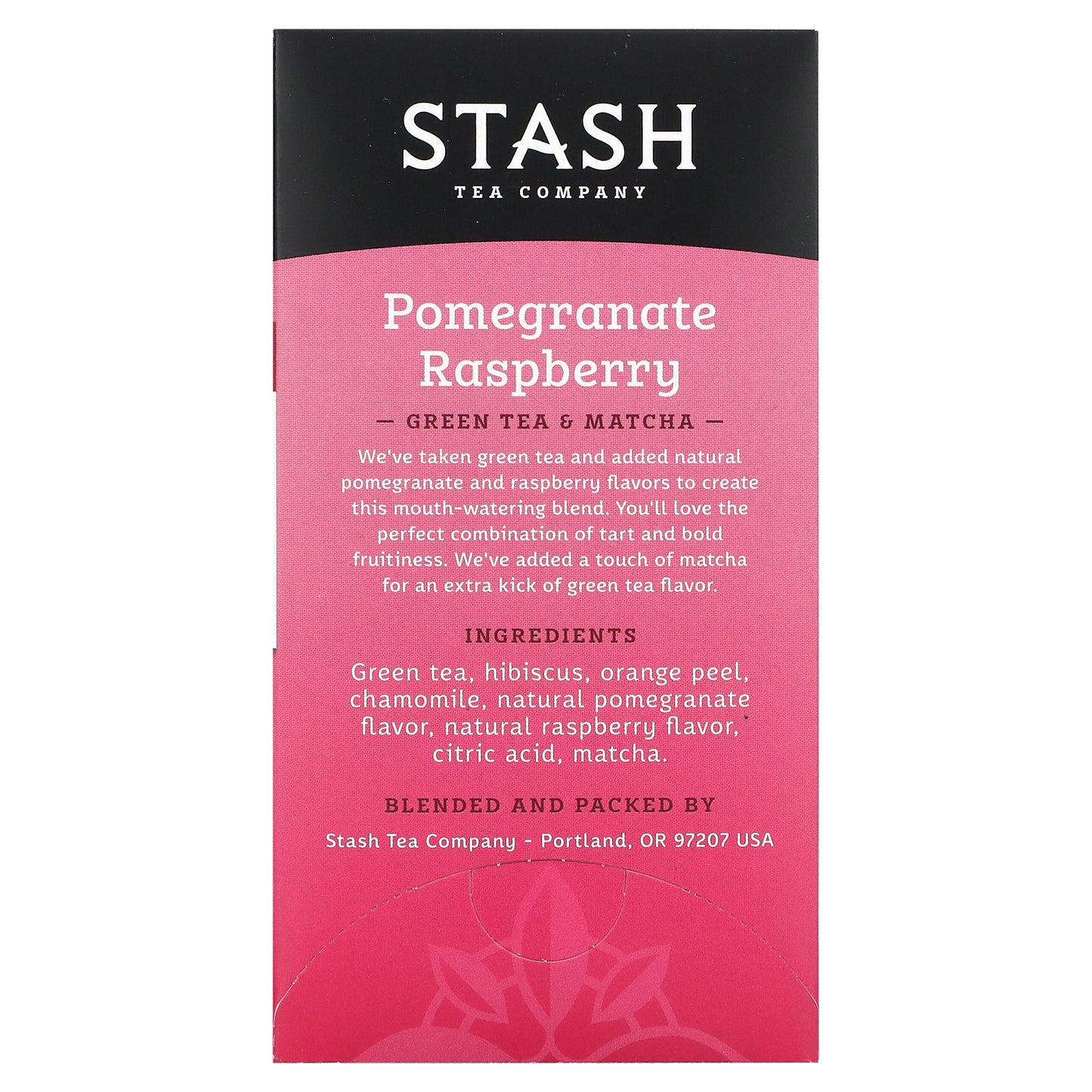 Stash Tea, Green Tea & Matcha, Pomegranate Raspberry, 18 Tea Bags, 1.2 oz (36 g)