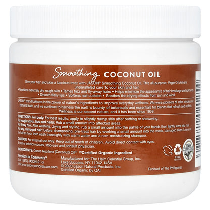 Jason Natural, Smoothing Coconut, Unrefined Oil, 15 fl oz (443 ml)