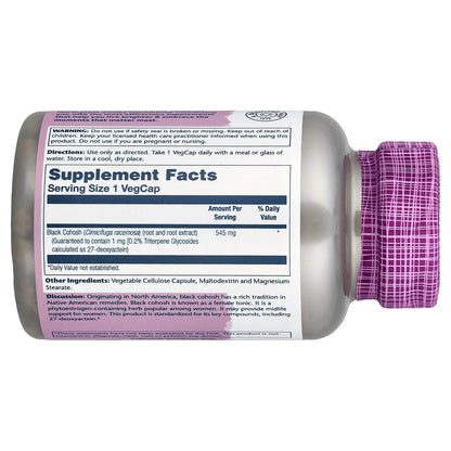 Solaray, Black Cohosh, 545 mg, 120 VegCaps