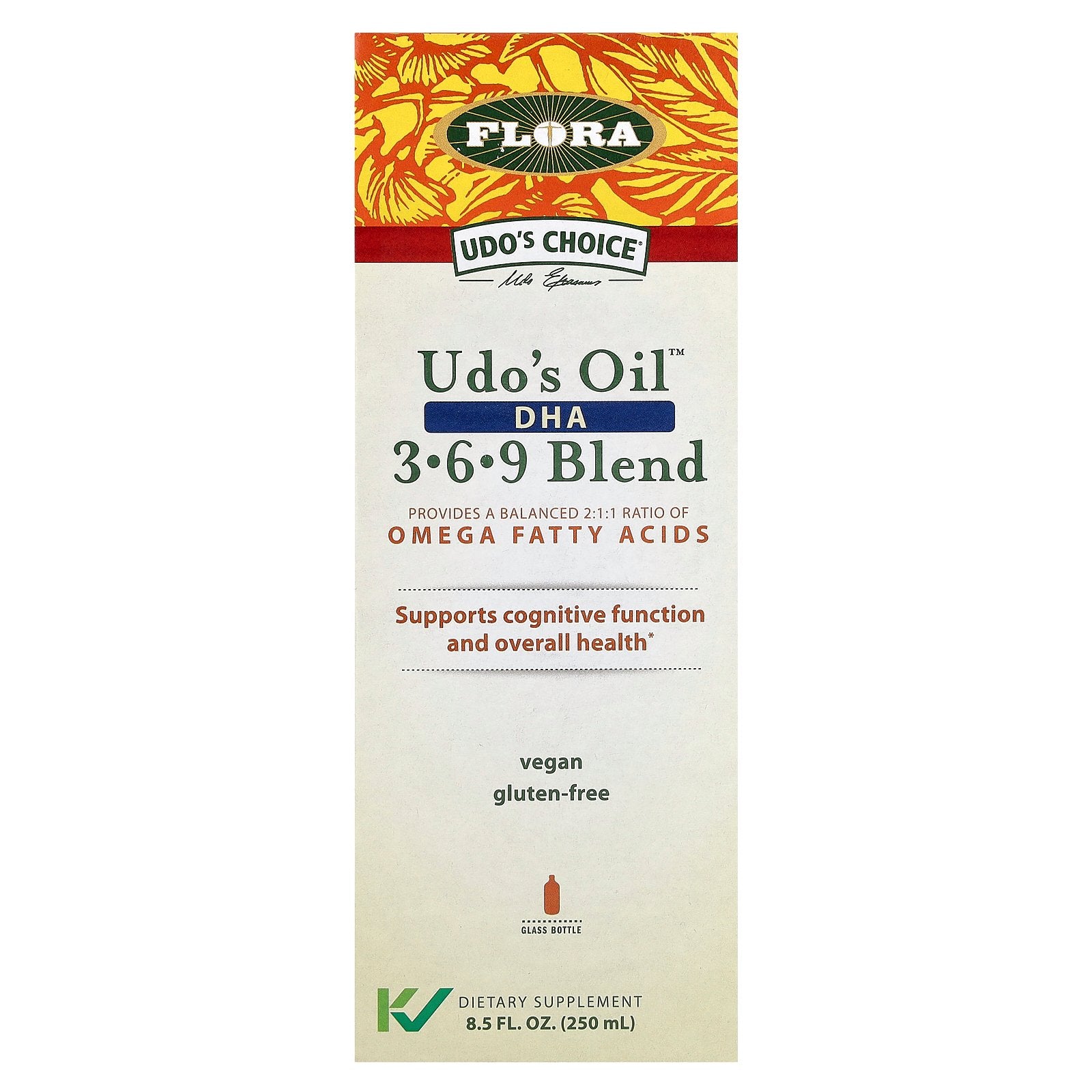 Flora, Udo's Choice, Udo's Oil, DHA 3-6-9 Blend, 8.5 fl oz (250 ml)
