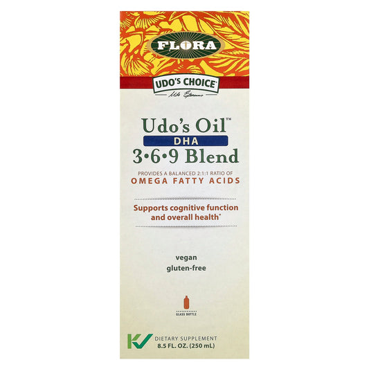 Flora, Udo's Choice, Udo's Oil, DHA 3-6-9 Blend, 8.5 fl oz (250 ml)