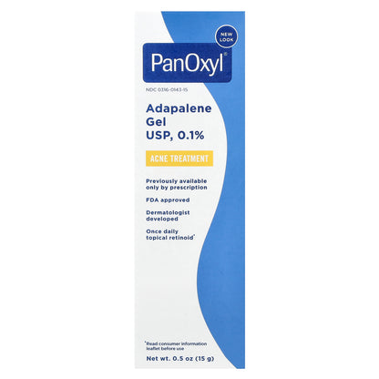 PanOxyl, Adapalene Gel USP, 0.1%, Acne Treatment, 0.5 oz (15 g)