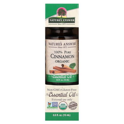 Nature's Answer, 100% Pure Organic Essential Oil, Cinnamon, 0.5 fl oz (15 ml)