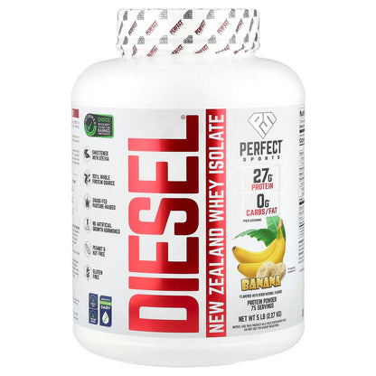 PERFECT Sports, Diesel®, New Zealand Whey Isolate, Banana, 5 lb (2.27 kg)