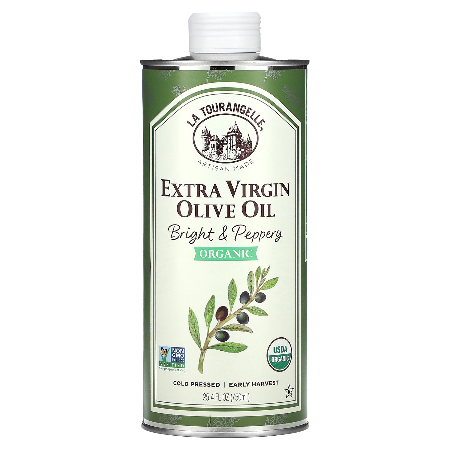 La Tourangelle, Organic Extra Virgin Olive Oil, Bright & Peppery, 25.4 fl oz (750 ml)