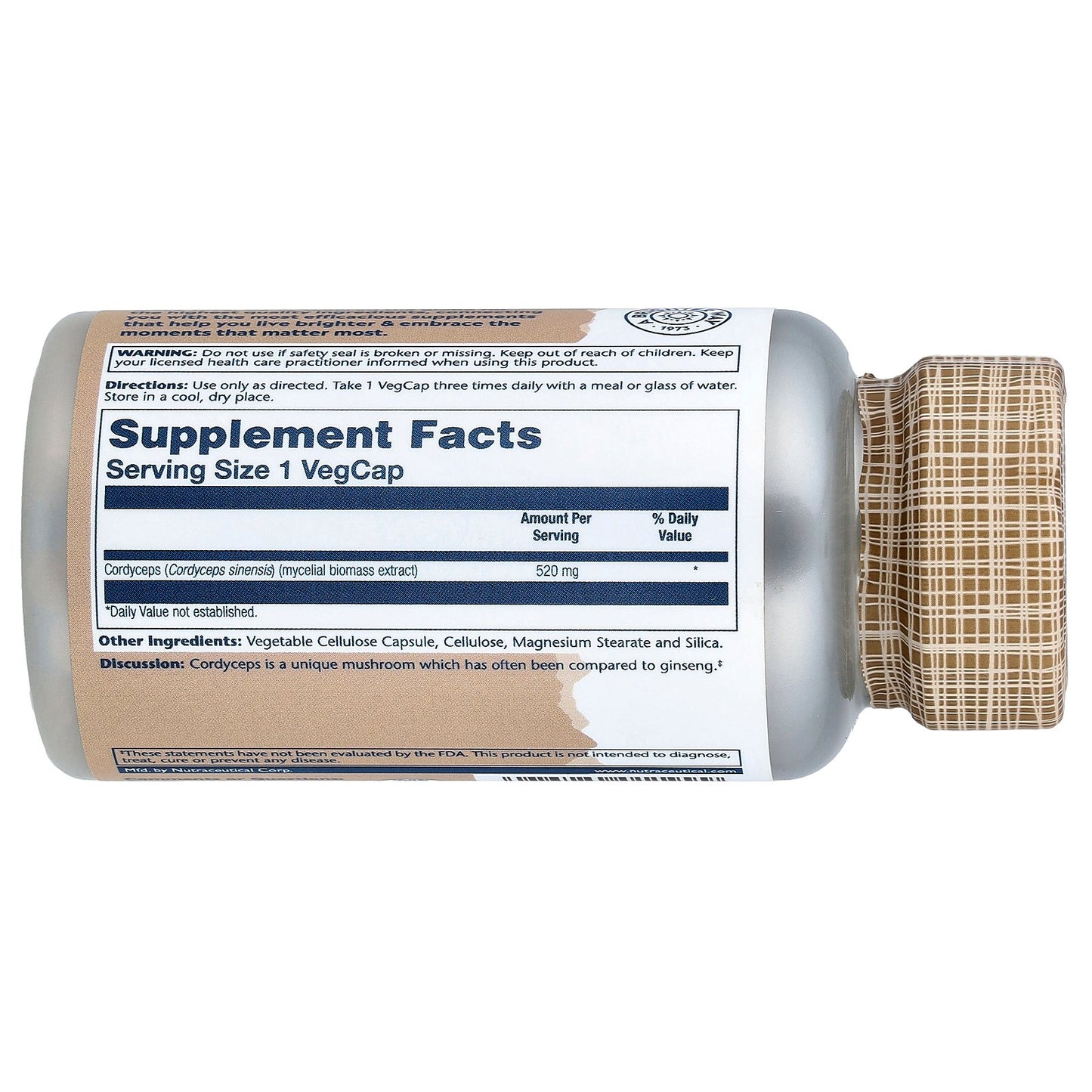 Solaray, Cordyceps Mushrooms, 520 mg, 100 VegCaps