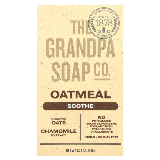 The Grandpa Soap Co., Face & Body Bar Soap, Oatmeal, 4.25 oz (120 g)
