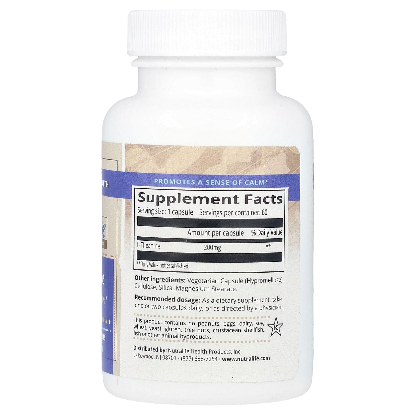 NutraLife, L-Theanine, 200 mg, 60 Capsules