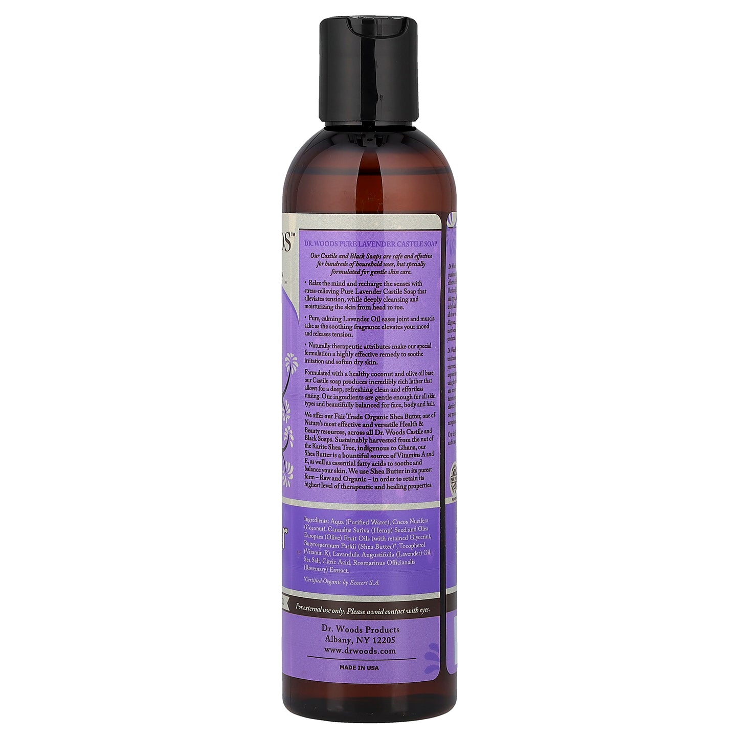 Dr. Woods, Lavender Castile Soap with Fair Trade Shea Butter, 8 fl oz (236 ml)