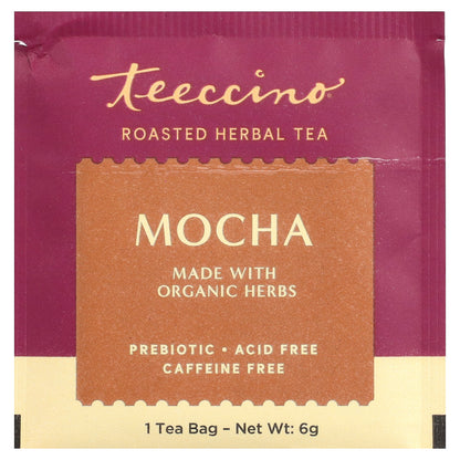 Teeccino, Roasted Herbal Tea, Mocha, Caffeine Free, 25 Tea Bags, 5.3 oz (150 g)