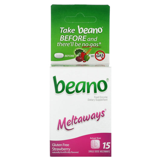 Beano, Meltaways, Strawberry, 450 GALU, 15 Single Does Meltaways