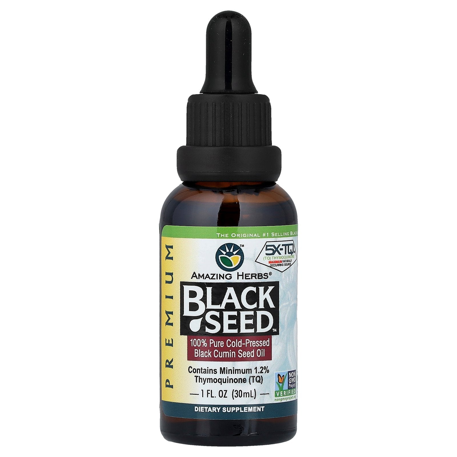 Amazing Herbs, Black Seed™, 100% Pure Cold-Pressed Black Cumin Seed Oil, 1 fl oz (30 ml)