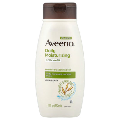 Aveeno, Daily Moisturizing Body Wash, For Normal to Dry, Sensitive Skin, Lightly Scented, 18 fl oz (532 ml)