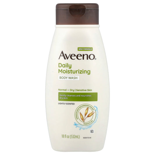 Aveeno, Daily Moisturizing Body Wash, For Normal to Dry, Sensitive Skin, Lightly Scented, 18 fl oz (532 ml)