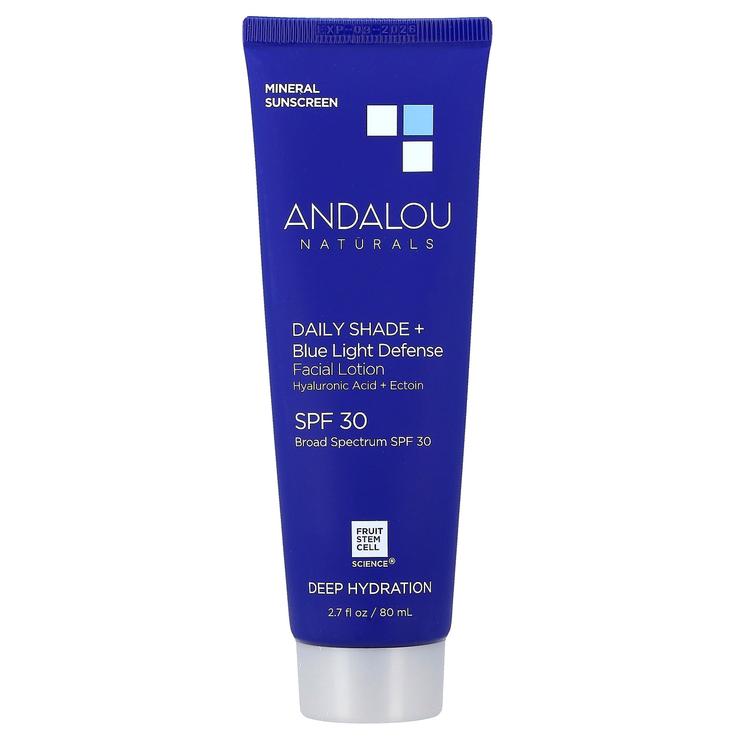 Andalou Naturals, Deep Hydration, Daily Shade + Blue Light Defense Facial Lotion, SPF 30, 2.7 fl oz (80 ml)