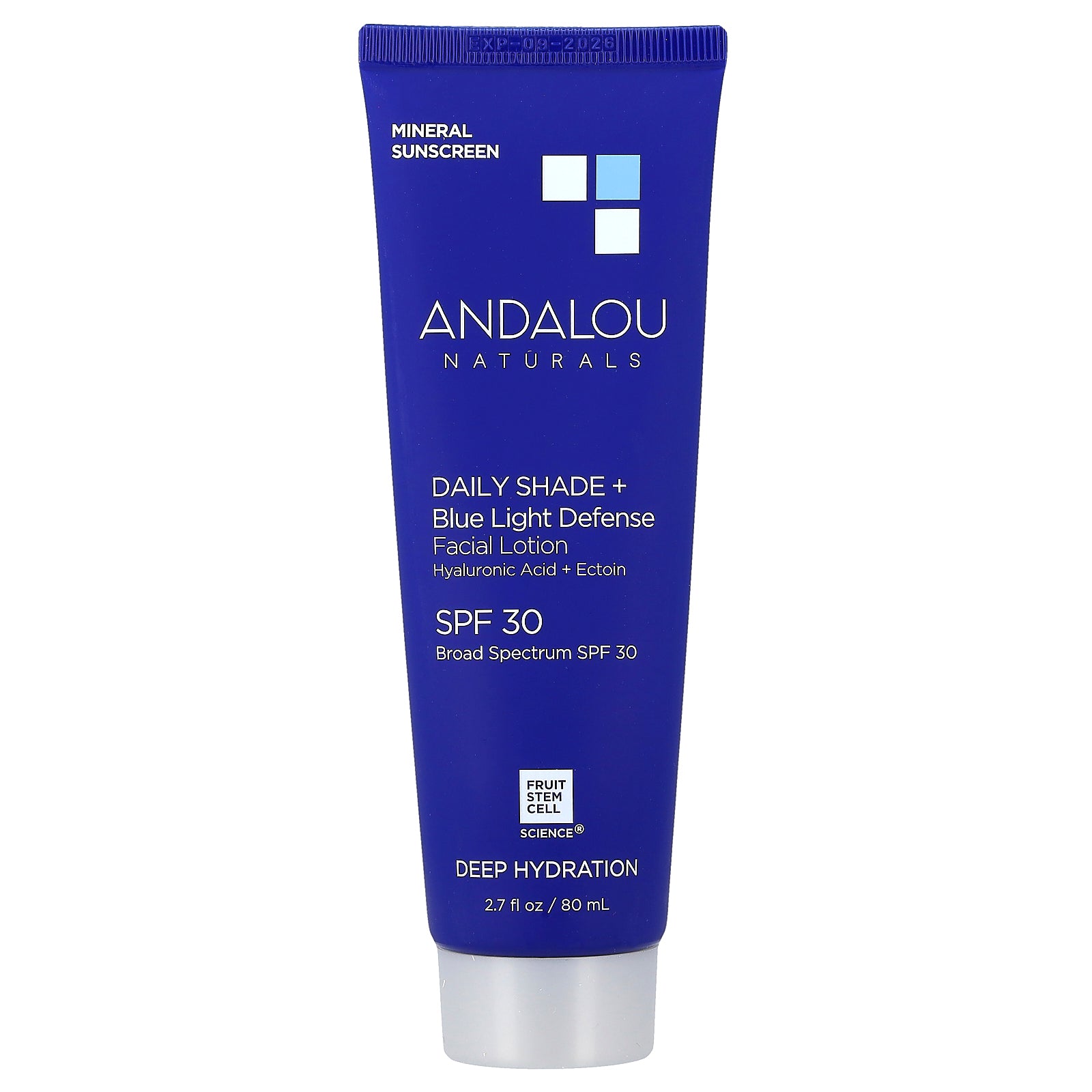 Andalou Naturals, Deep Hydration, Daily Shade + Blue Light Defense Facial Lotion, SPF 30, 2.7 fl oz (80 ml)