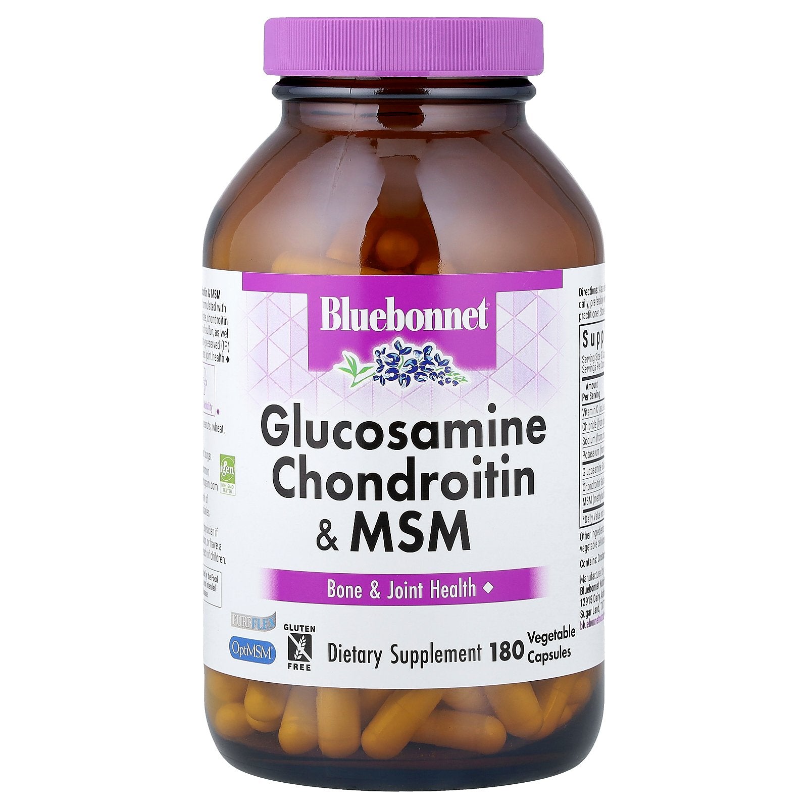 Bluebonnet Nutrition, Glucosamine Chondroitin & MSM, 180 Vegetable Capsules