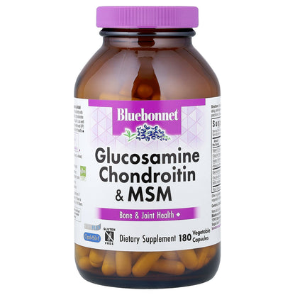 Bluebonnet Nutrition, Glucosamine Chondroitin & MSM, 180 Vegetable Capsules