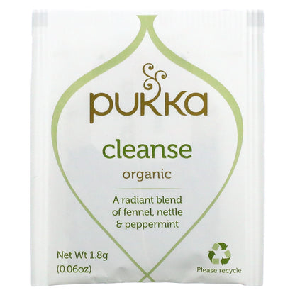 Pukka Herbs, Organic Herbal Tea, Cleanse, Caffeine Free, 20 Sachets, 1.27 oz (36 g)