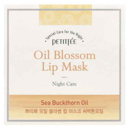 Petitfee, Oil Blossom Lip Mask, Night Care, Sea Buckthorn Oil, 15 g