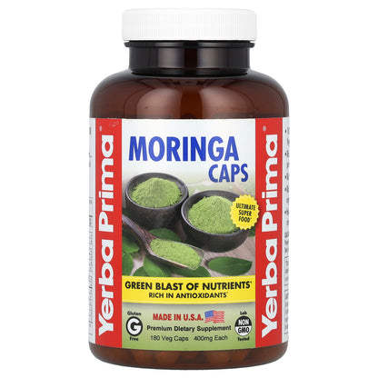 Yerba Prima, Moringa Caps, 400 mg, 180 Veg Caps