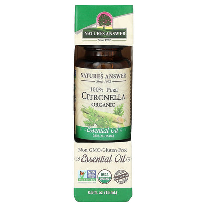 Nature's Answer, 100% Pure Organic Essential Oil Blend, Citronella, 0.5 fl oz (15 ml)