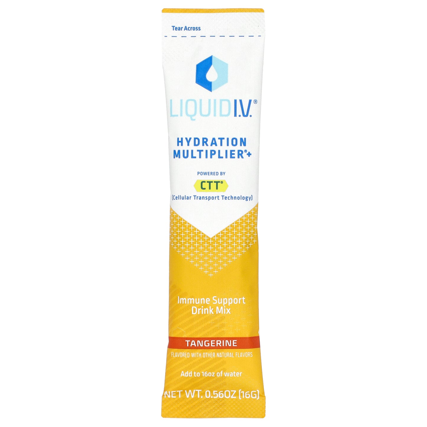 Liquid I.V., Hydration Multiplier + Immune Support Drink Mix, Tangerine, 10 Stick Packs, 0.56 oz (16 g) Each