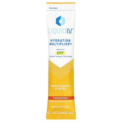 Liquid I.V., Hydration Multiplier + Immune Support Drink Mix, Tangerine, 10 Stick Packs, 0.56 oz (16 g) Each