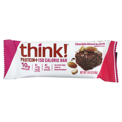 Think !, Protein+ Bars, Chocolate Almond Brownie, 10 Bars, 1.41 oz (40 g) Each