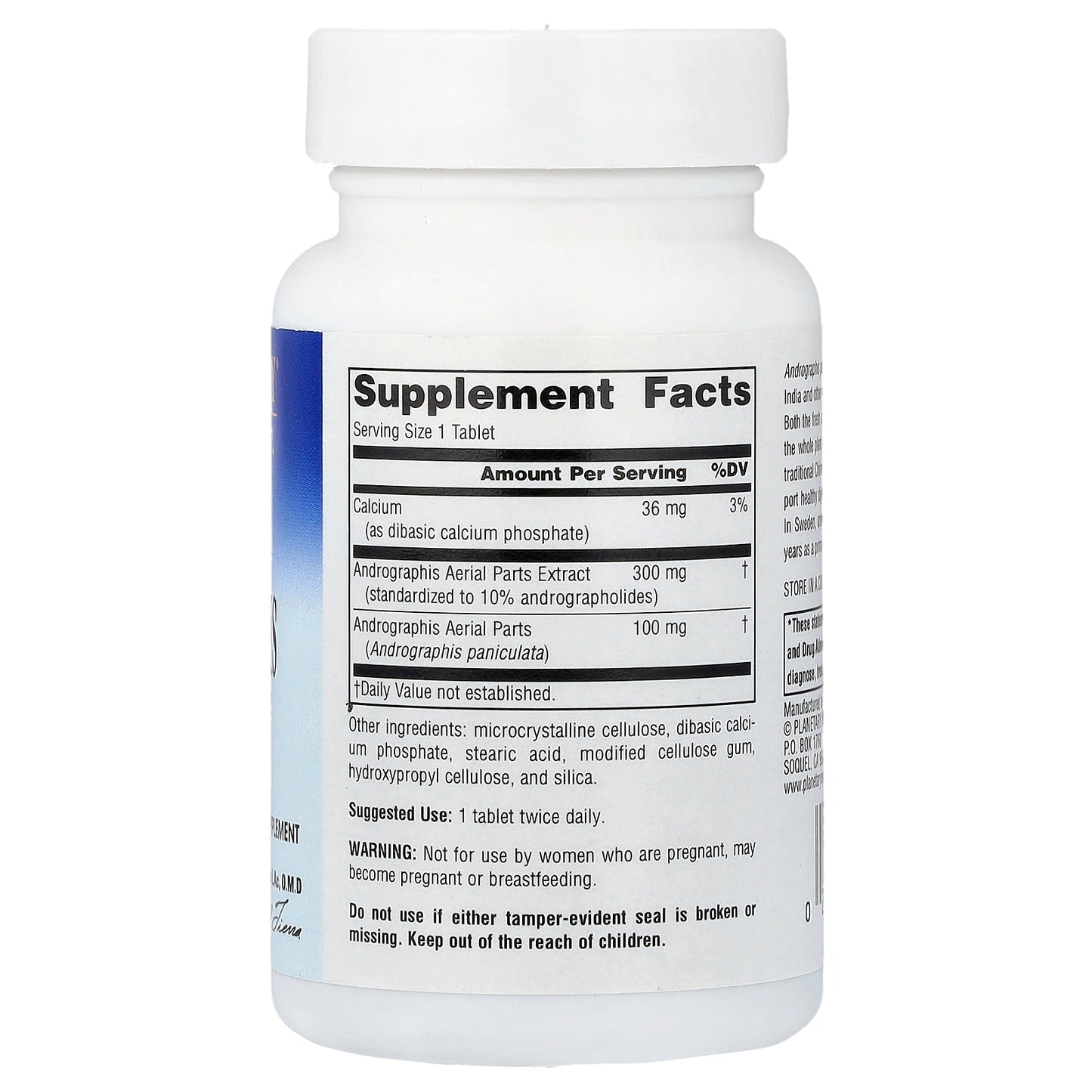 Planetary Herbals, Full Spectrum™ Andrographis, 400 mg, 60 Tablets