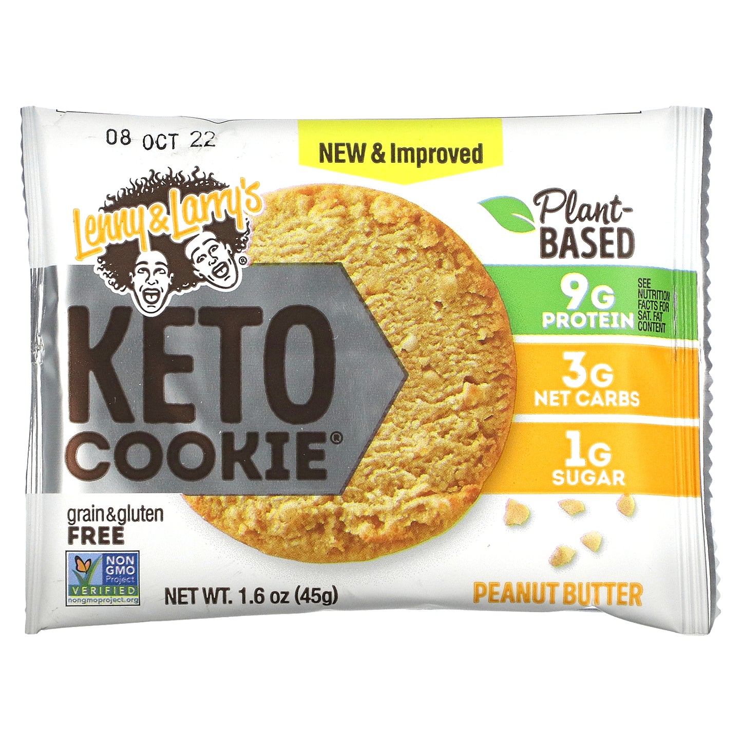 Lenny & Larry's, KETO COOKIE, Peanut Butter, 12 Cookies, 1.6 oz (45 g) Each