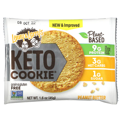 Lenny & Larry's, KETO COOKIE, Peanut Butter, 12 Cookies, 1.6 oz (45 g) Each