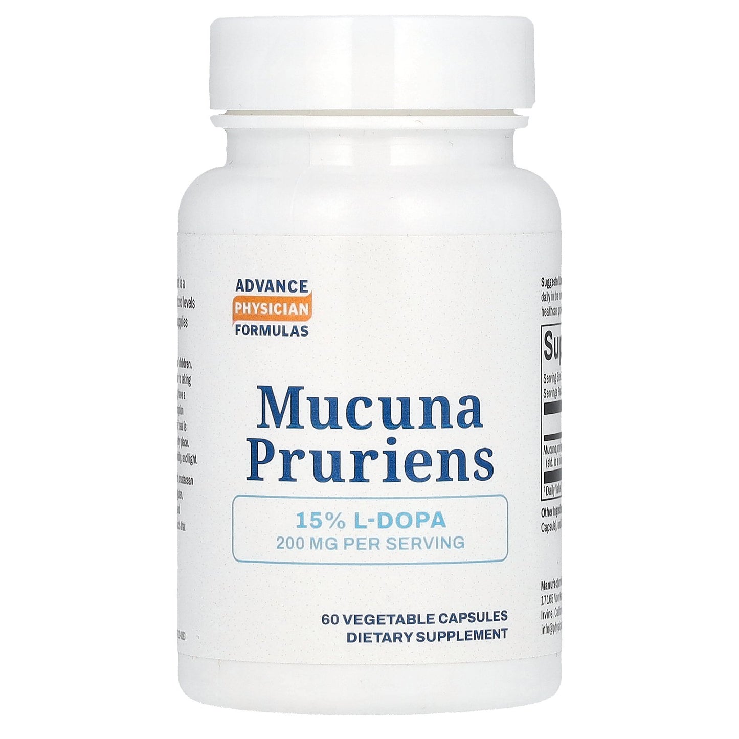 Advance Physician Formulas, Mucuna Pruriens, 200 mg, 60 Vegetable Capsules