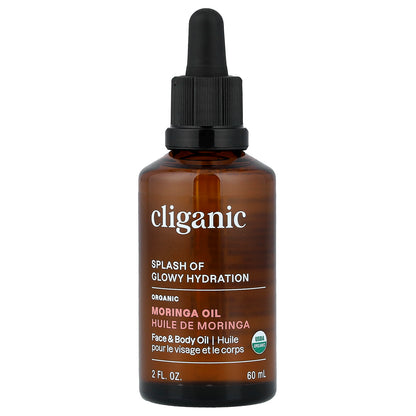 Cliganic, Splash of Glowy Hydration™, Organic Moringa Oil, 2 fl oz (60 ml)