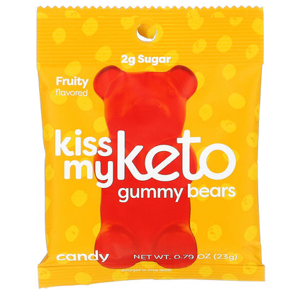 Kiss My Keto, Keto Gummy Bears, Fruity, 12 Bags, 0.79 oz (23 g) Each