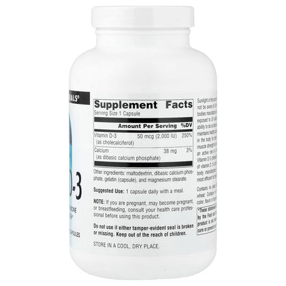 Source Naturals, Vitamin D-3, 400 Capsules