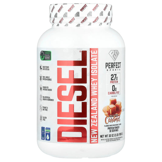 PERFECT Sports, Diesel®, New Zealand Whey Isolate, Salted Caramel, 2 lb (908 g)