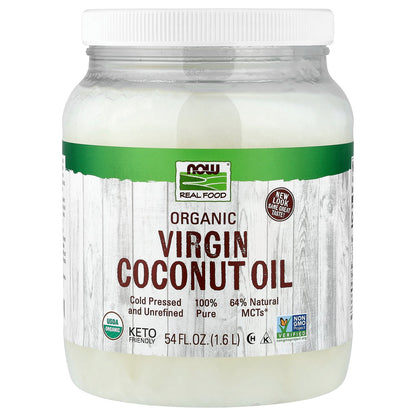 NOW Foods, Real Food, Organic Virgin Coconut Oil, 54 fl oz (1.6 L)