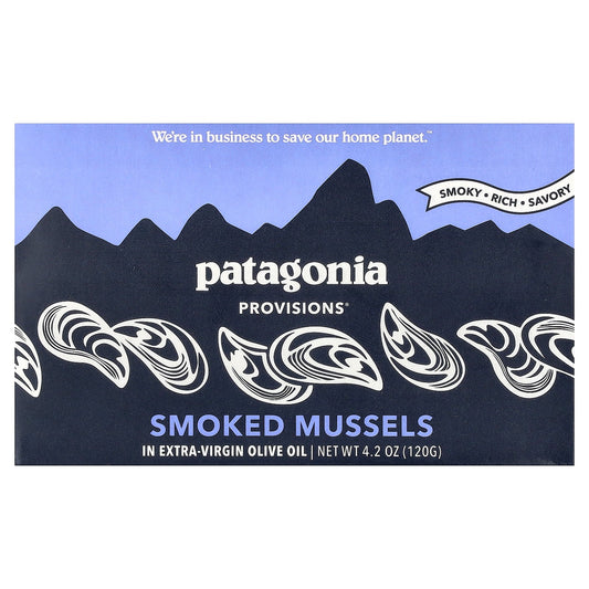 Patagonia Provisions, Smoked Mussels In Extra-Virgin Olive Oil , 4.2 oz (120 g)