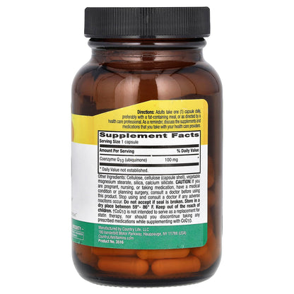 Country Life, Vegan CoQ10, 100 mg, 60 Vegan Capsules