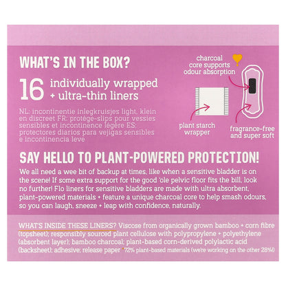 Here We Flo, Liners, For Sensitive Bladders, Ultra-Thin, 16 Liners