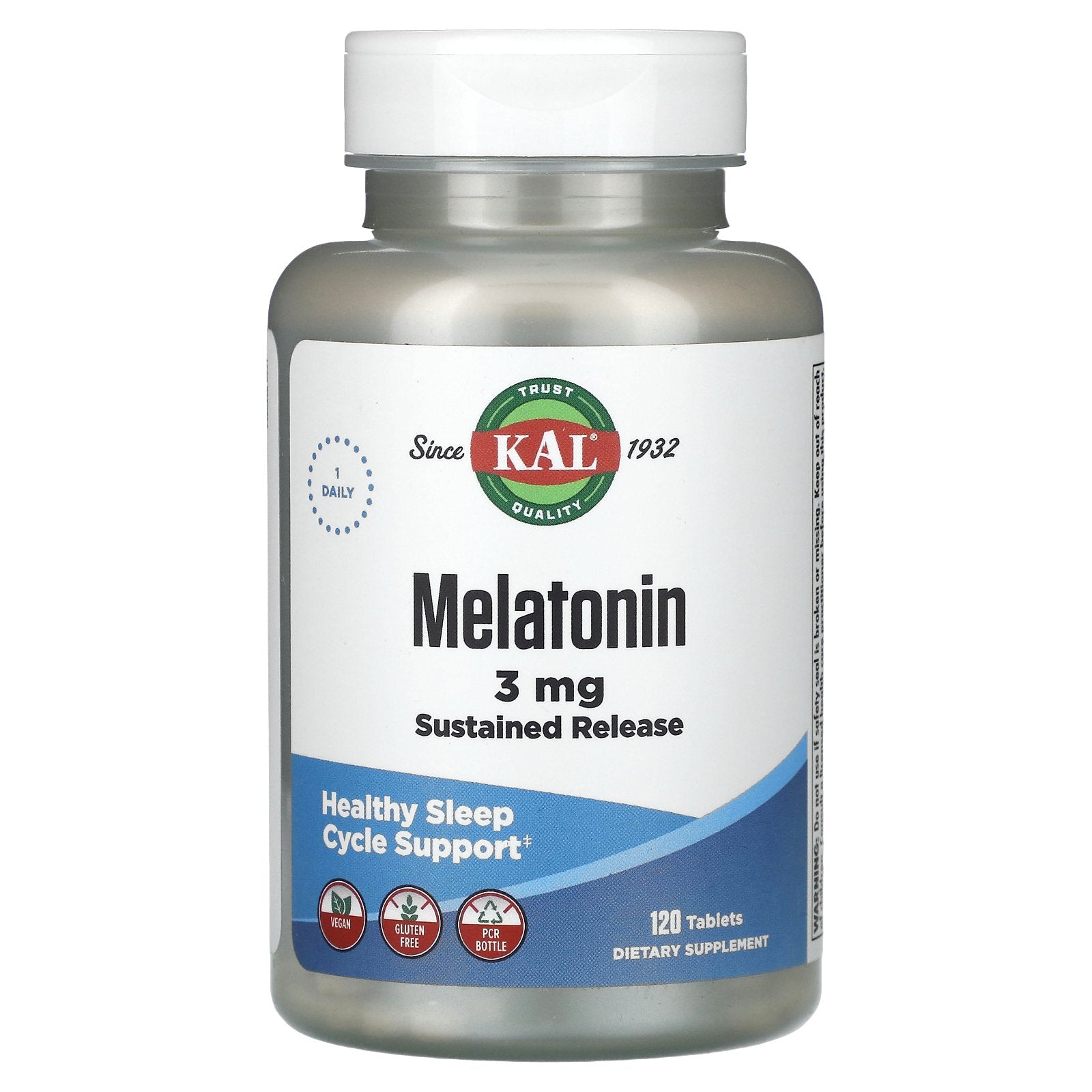 KAL, Melatonin, Sustained Release, 120 Tablets