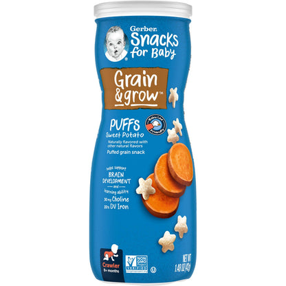 Gerber, Snacks for Baby, Grain & Grow, Puffs, Puffed Grain Snack, 8+ Months, Sweet Potato, 1.48 oz (42 g)