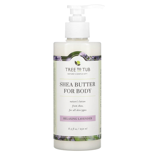 Tree To Tub, Shea Butter Moisturizing Body Lotion, Non-Greasy, Hydrating for Dry, Sensitive Skin, Lavender, 8.5 fl oz (250 ml)