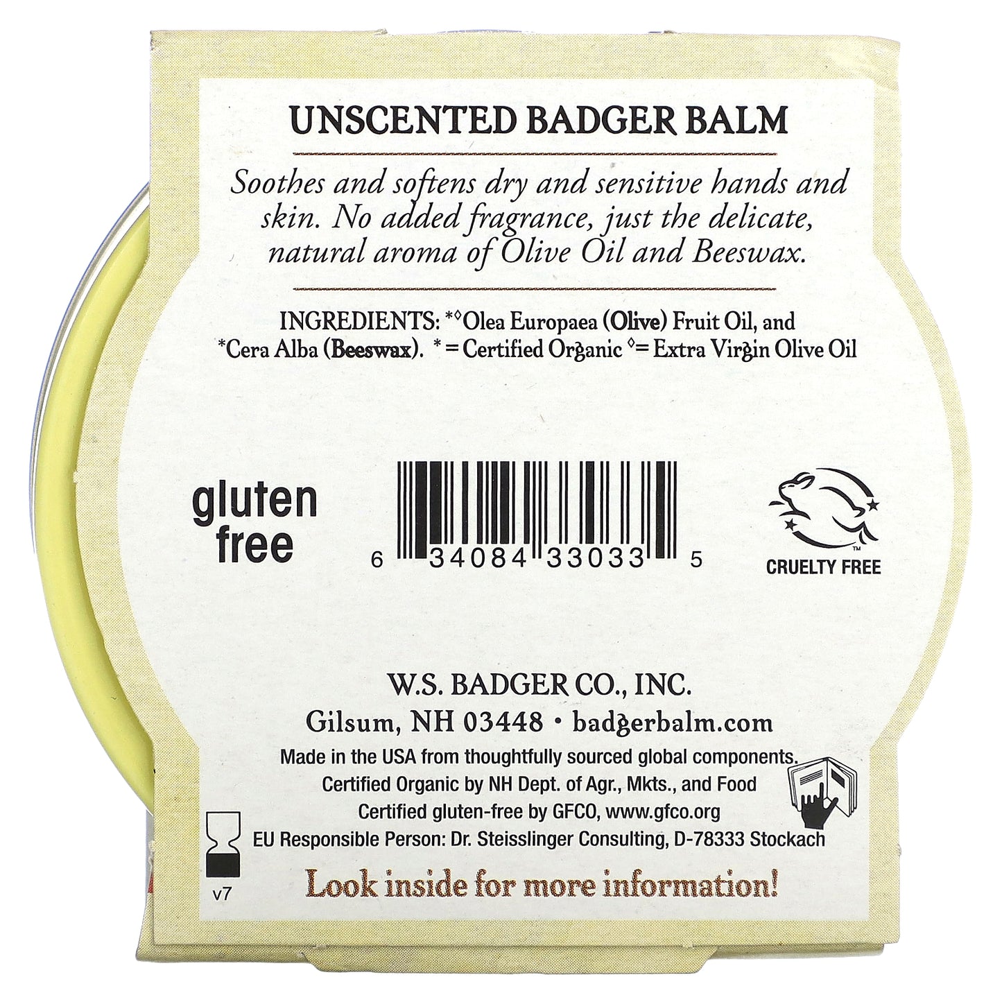 Badger Balm, For Sensitive Dry Skin, Unscented, 2 oz (56 g)