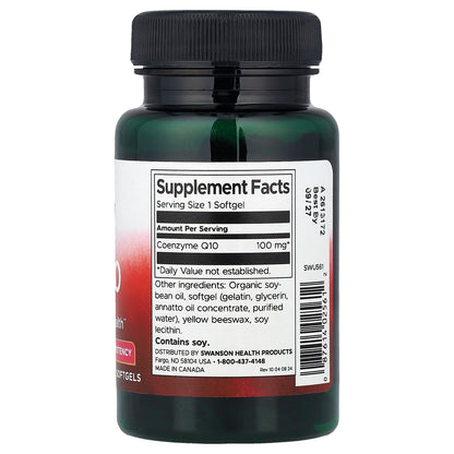 Swanson, CoQ10, High Potency, 100 mg, 100 Softgels