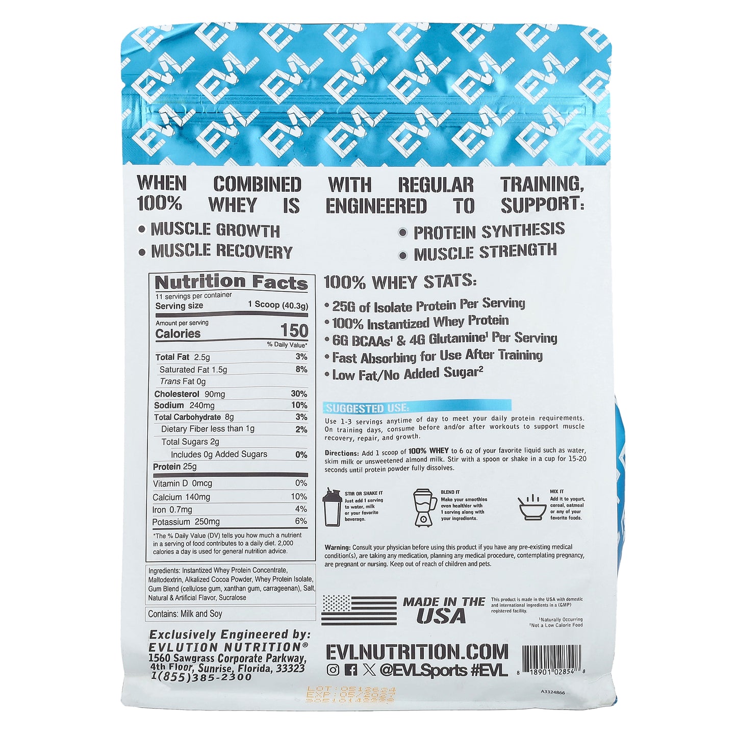 EVLution Nutrition, 100% Whey Protein, Double Rich Chocolate, 1 lb (454 g)