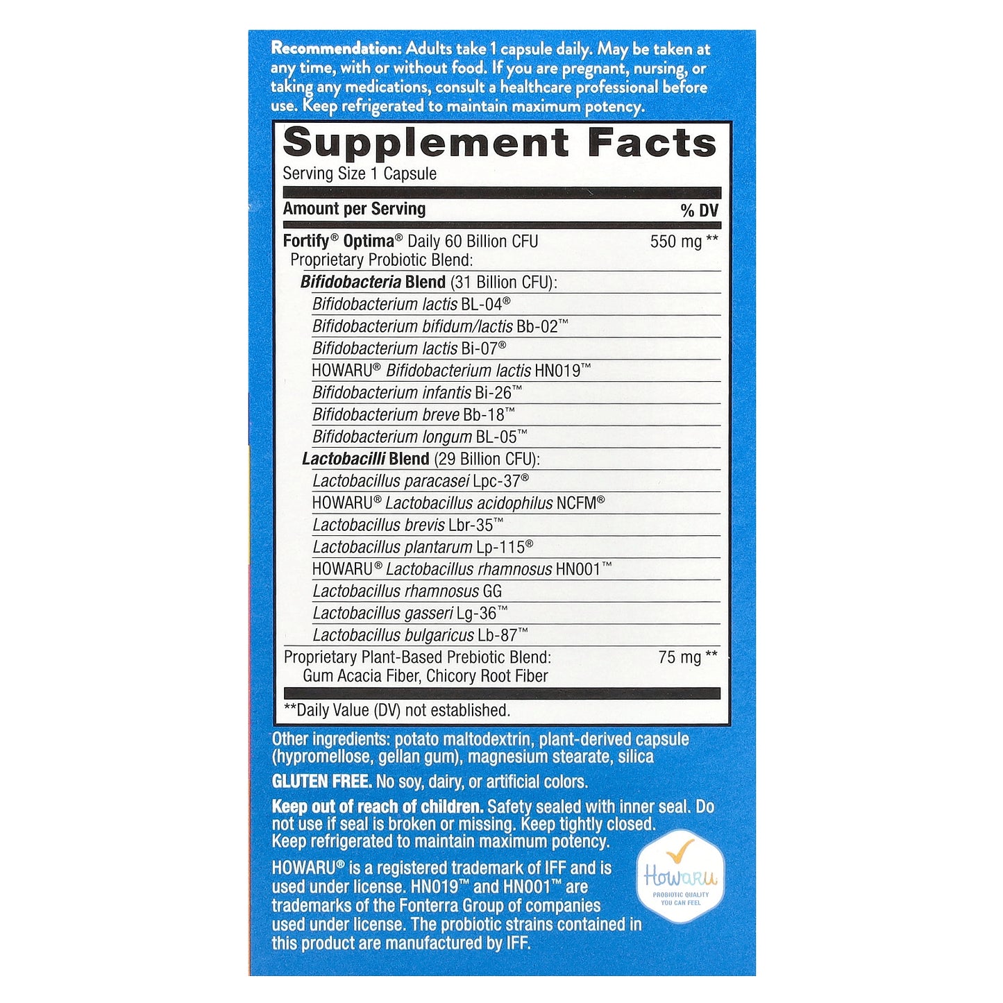 Nature's Way, Fortify Optima, Daily Probiotic + Prebiotics, 60 Billion, 30 Delayed-Release Capsules